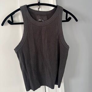 Aerie Ribbed Tank Top – Charcoal Gray | Size M